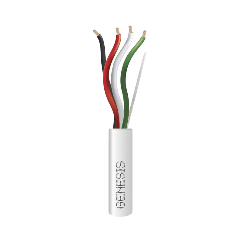 Bobina de 305 Metros / Cable de Cobre / 4 x 18 AWG / Riser / Color Blanco / Para Aplicaciones de Alarmas de Intrusión/Control de Acceso/ Automatización / Interfonos y Tv Porteros
