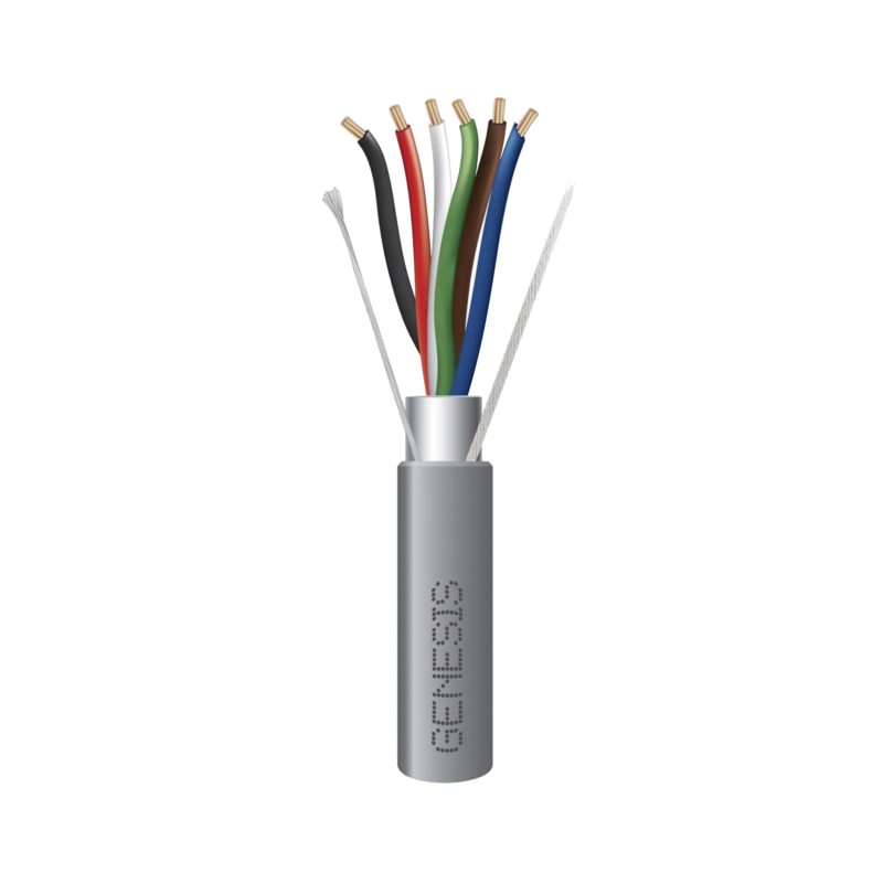 Bobina de 305 Metros (1000 Pies) de Cable / 6 x 22 AWG Blindado / Riser / Color Gris / Para Aplicaciones de Audio, Seguridad y Control
