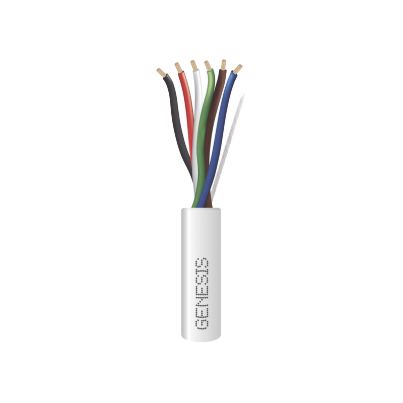 Carrete de 305 Metros / Cable de Cobre / 6 x 18 AWG  / Plenum / Para Interior / Color Blanco / Para Aplicaciones de Alarmas de Intrusión/Control de Acceso/ Automatización / Interfonos y Tv Porteros
