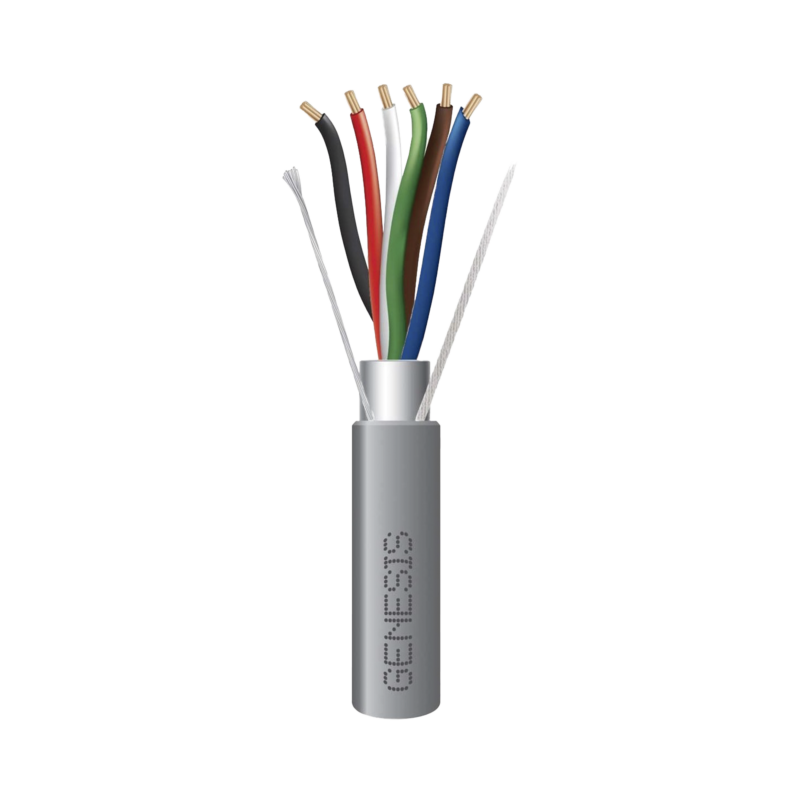 Bobina de 305 Metros (1000 Pies) de Cable  6 x 22 AWG / Blindado / Plenum de Color Gris / Aplicaciones de Audio, Seguridad y Control