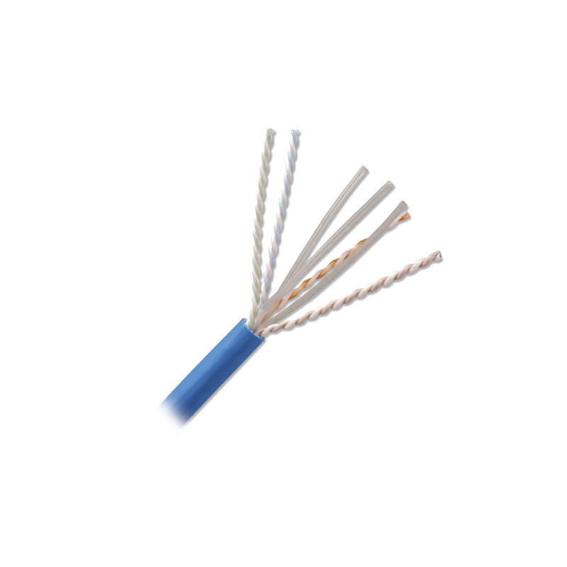 Bobina de Cable U/UTP de 4 Pares, Z-MAX, Cat6A, Soporte de Aplicaciones 10GBase-T, CMR (Riser), Color Azul, 305 Metros (1000 Pies)