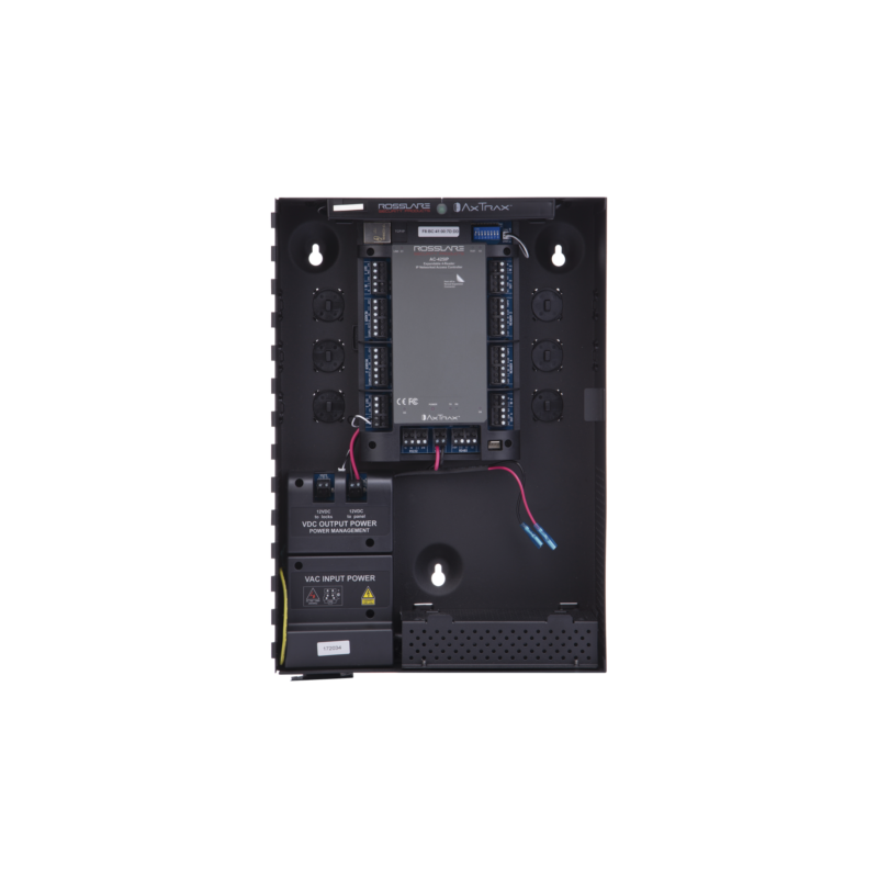 Controlador de Acceso para 4 Lectoras / Expandible a 4 Lectores Adicionales / 30,000 Tarjetas / 20,000 Eventos / Incluye Gabinete y Fuente de Alimentación / Nueva Generación!