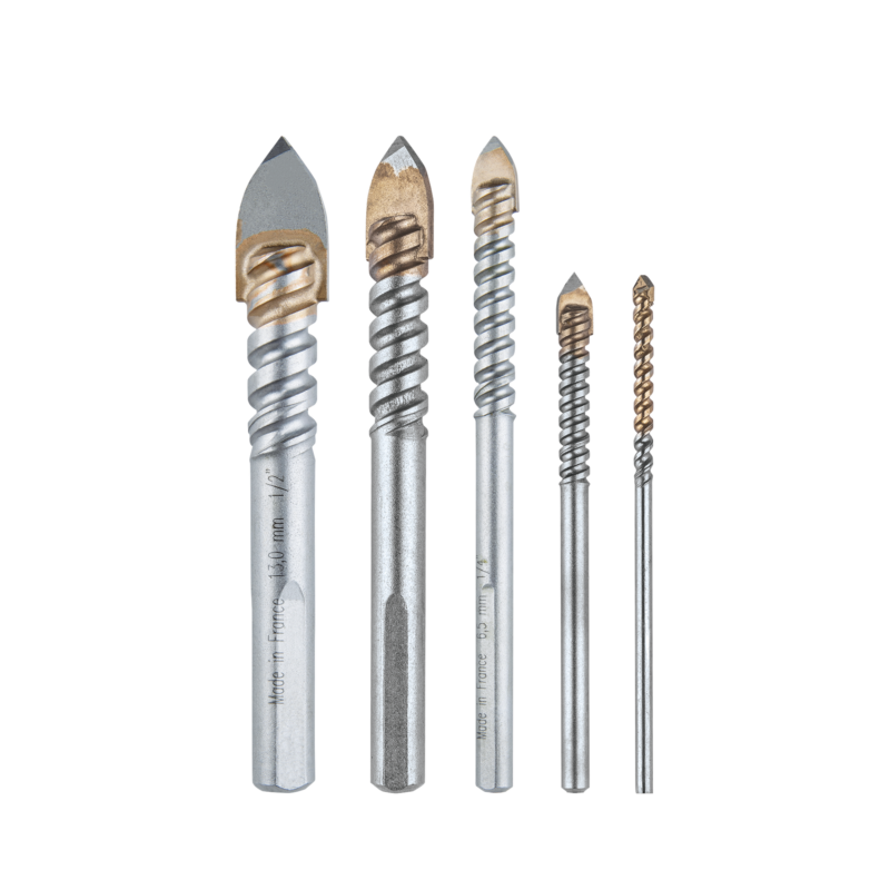 Juego de 5 brocas para vidrio de 1/8"-3/16"-1/4"-3/8"-1/2"