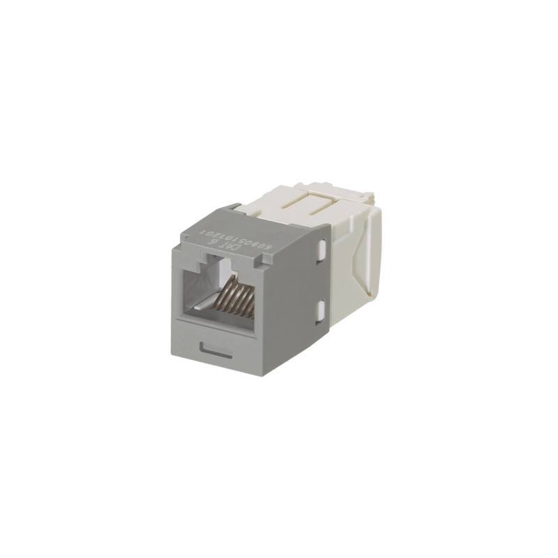 Conector Jack RJ45 Estilo TG, Mini-Com, Categoría 5e, de 8 posiciones y 8 cables, Color Gris