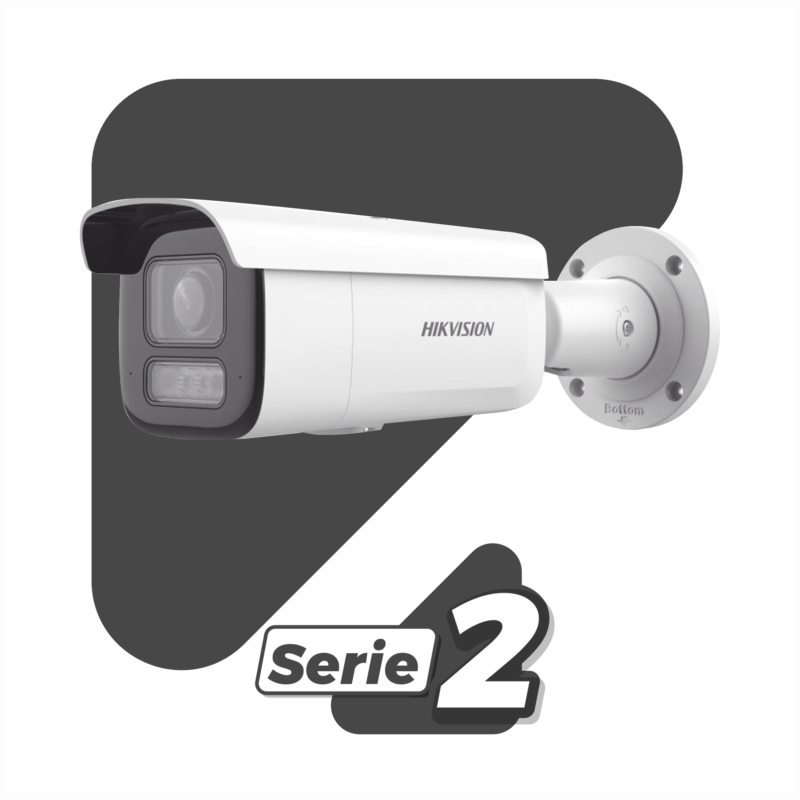 [Dual Light + 2 Micrófonos Integrados] Bala IP 2 Megapixel / Lente Mot. 2.8 a 12 mm / 60 mts Luz Blanca + 60 mts IR / ACUSENSE / Exterior IP67 / IK10 / WDR 120 dB / PoE+  / Alarmas I/O / Micro SD / Metal / IK10 / ACUSEARCH