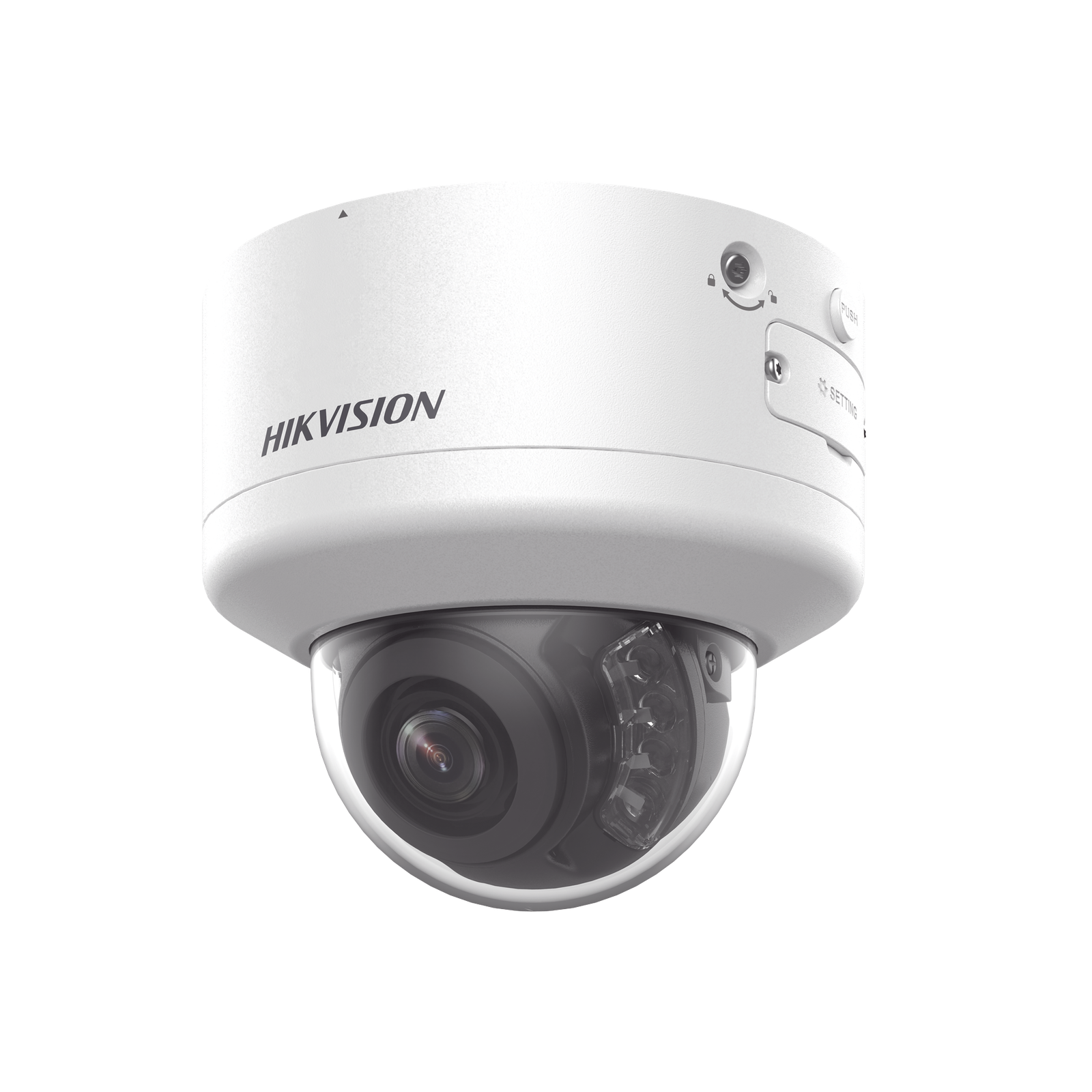 Domo IP 4 Megapixel / Lente Mot. 2.7 a 13.5 mm / Dual Light (40 mts IR + 40 mts Luz Blanca / Exterior IP66 / IK10 / Audio y Alarma I/O / PoE+ / ONVIF / Micro SD / 4 Analíticos: AcuSense, Deteccion Facial, Conteo de Personas por Cruce y Zona