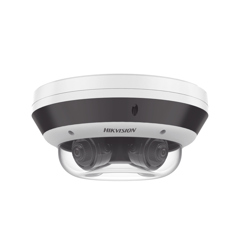 PanoVu Series / Vista Panorámica 360º / 4 Lentes Mot. 2.8 a 12 mm (4 Megapixel por Lente) / 16 Megapixel en Total / WDR 120 dB / DARKFIGHTER / Exterior IP67 / IK10 / PoE+ / 30 mts IR / Micro SD