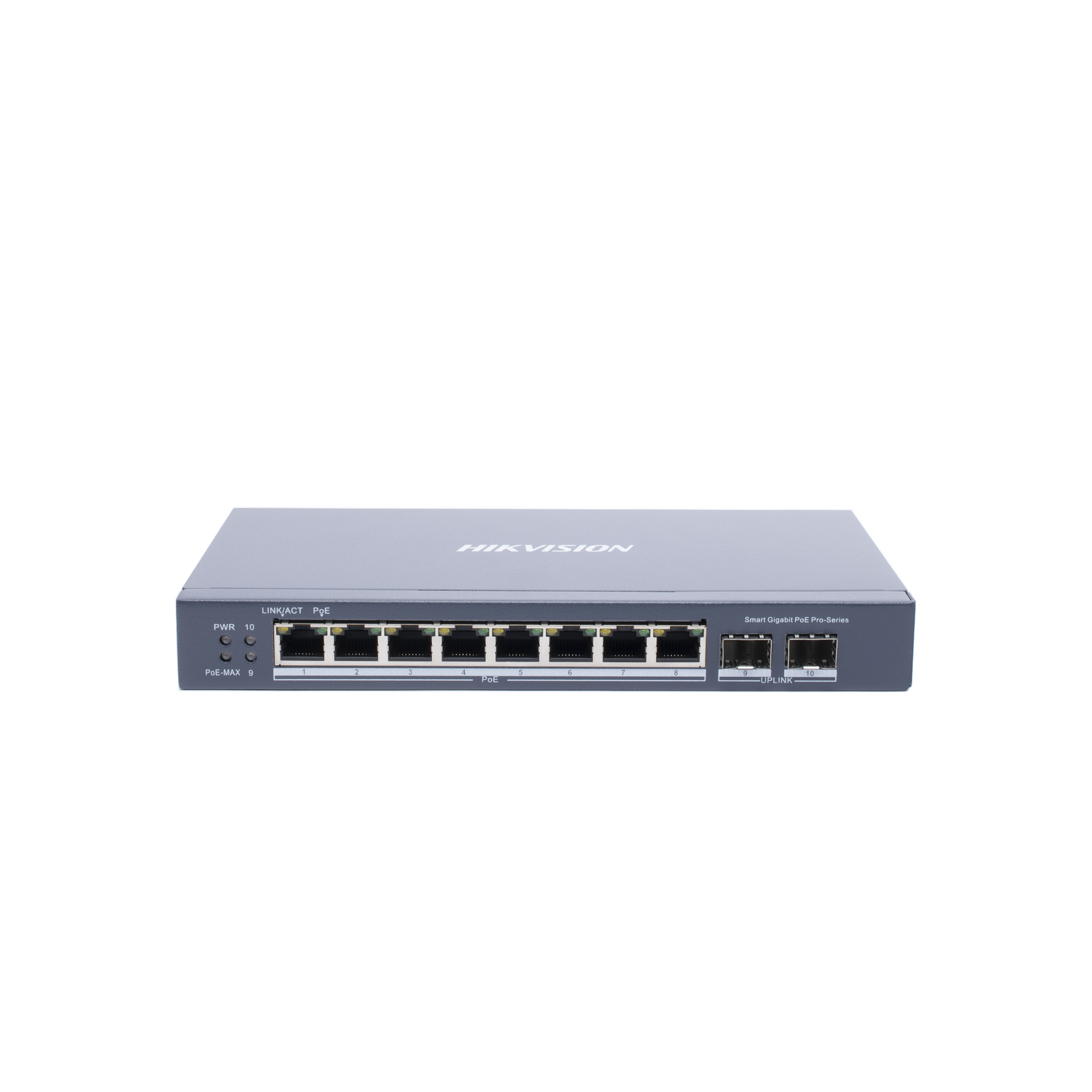 Switch Gigabit PoE+ / Administrable / 8 Puertos Gigabit PoE+ / 2 Puertos SFP / Configuración Nube Hik-Partner Pro / Modo Extendido hasta 300 Metros / 110 W