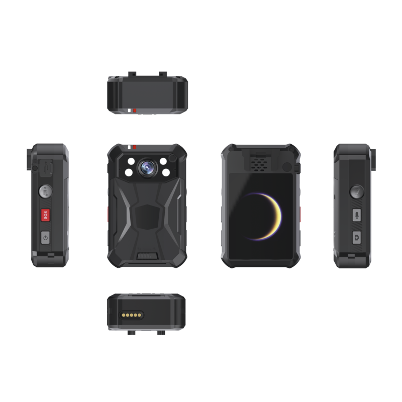 Body Camera Portátil / Grabación a 2K / Pantalla 2.4" LCD / IP68 / H.265 / 32 GB de Almacenamiento / GPS / WIFI / 3G y 4G / Fotos de Hasta 40 Megapixel / Micrófono Integrado