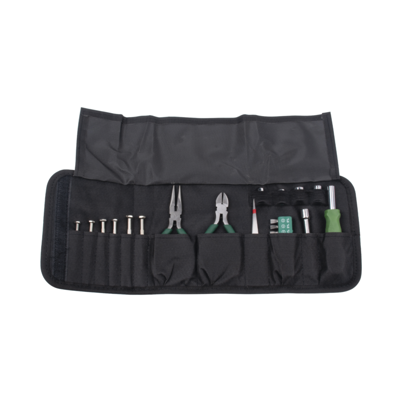 Juego de Herramientas en Estuche Portátil con 25 Pzas.  (Desarmadores Finos + Pinzas + Puntas + Maneral).