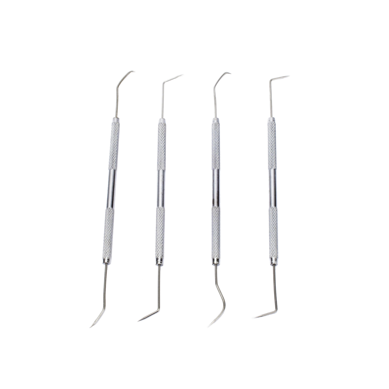 Juego de 4 herramientas con ganchos de apoyo para soldar.