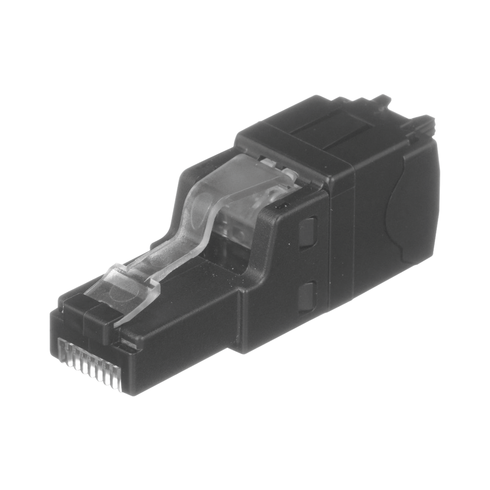 Plug RJ45 UTP, Instalación Recta, Terminación en Campo Certificable, Compatible con Cat5e, Cat6 y Cat6A, Color Negro