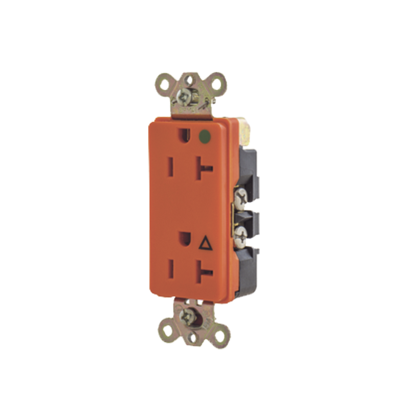 Receptáculo Duplex de 20 A 125 V /  2 Polos 3 Hilos/ Nema 5- 20 R / Color Naranja/ Grado Hospital.