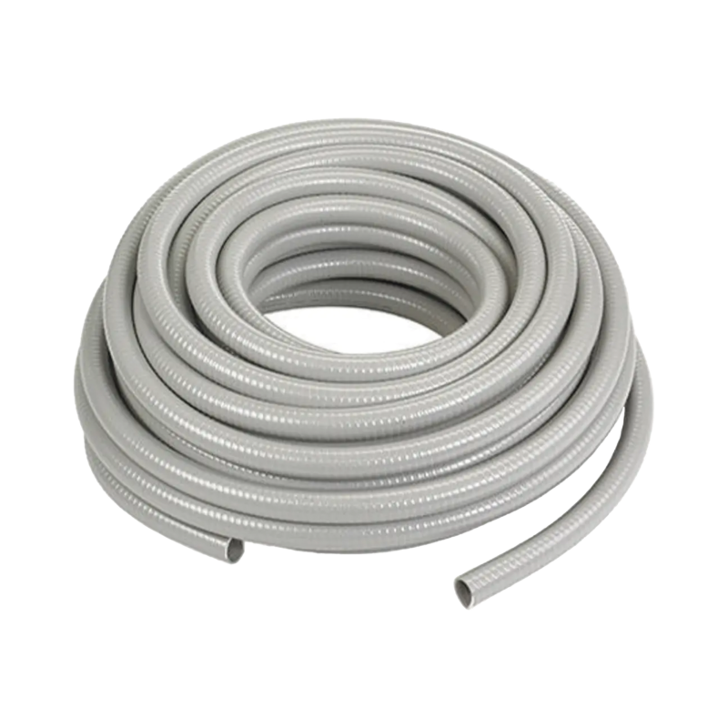 Manguera hermética flexible tipo PolyTuff no metálica, gris de 1" y 100 pies. Uso comercial/industrial.