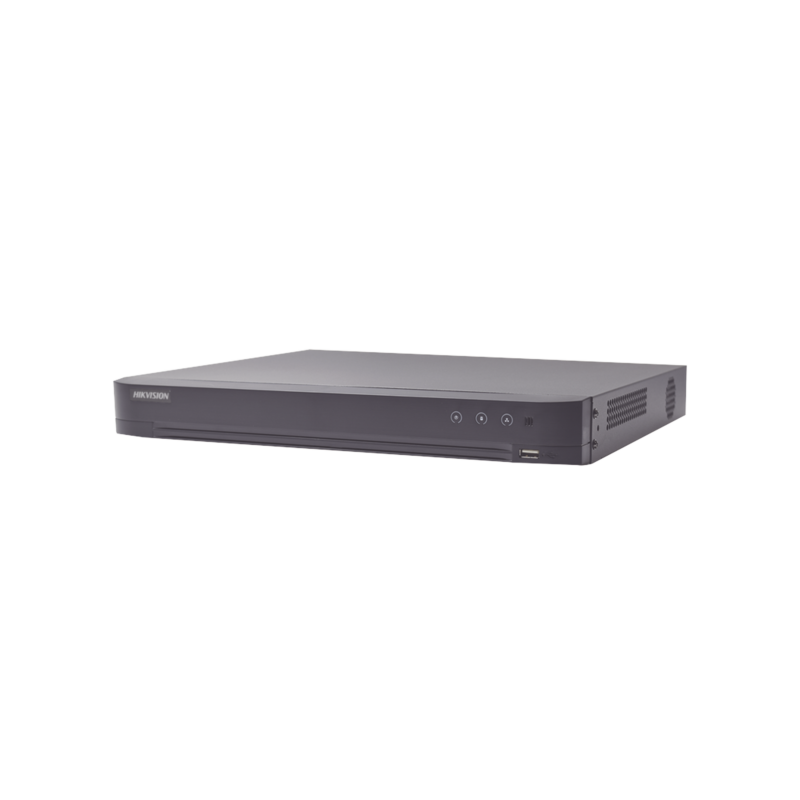 DVR 4 Canales TURBOHD + 4 Canales IP / 8 Megapixel (4K) / Audio de dos vías por Coaxitron / ACUSENSE / Reconocimiento Facial / 1 Bahía de Disco Duro / Salida de Video en 2K / H.265+