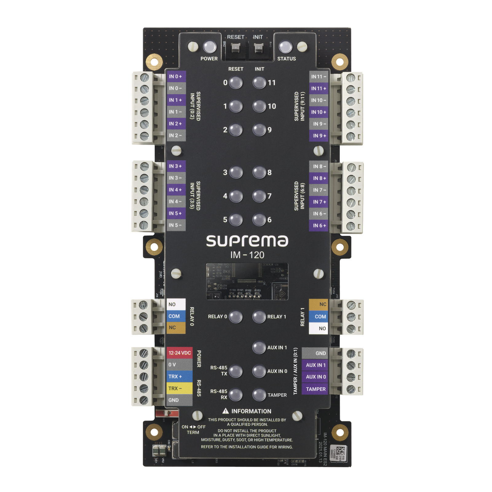 Módulo de Supervisión de  12 Entradas y 2 salidas de Relevador