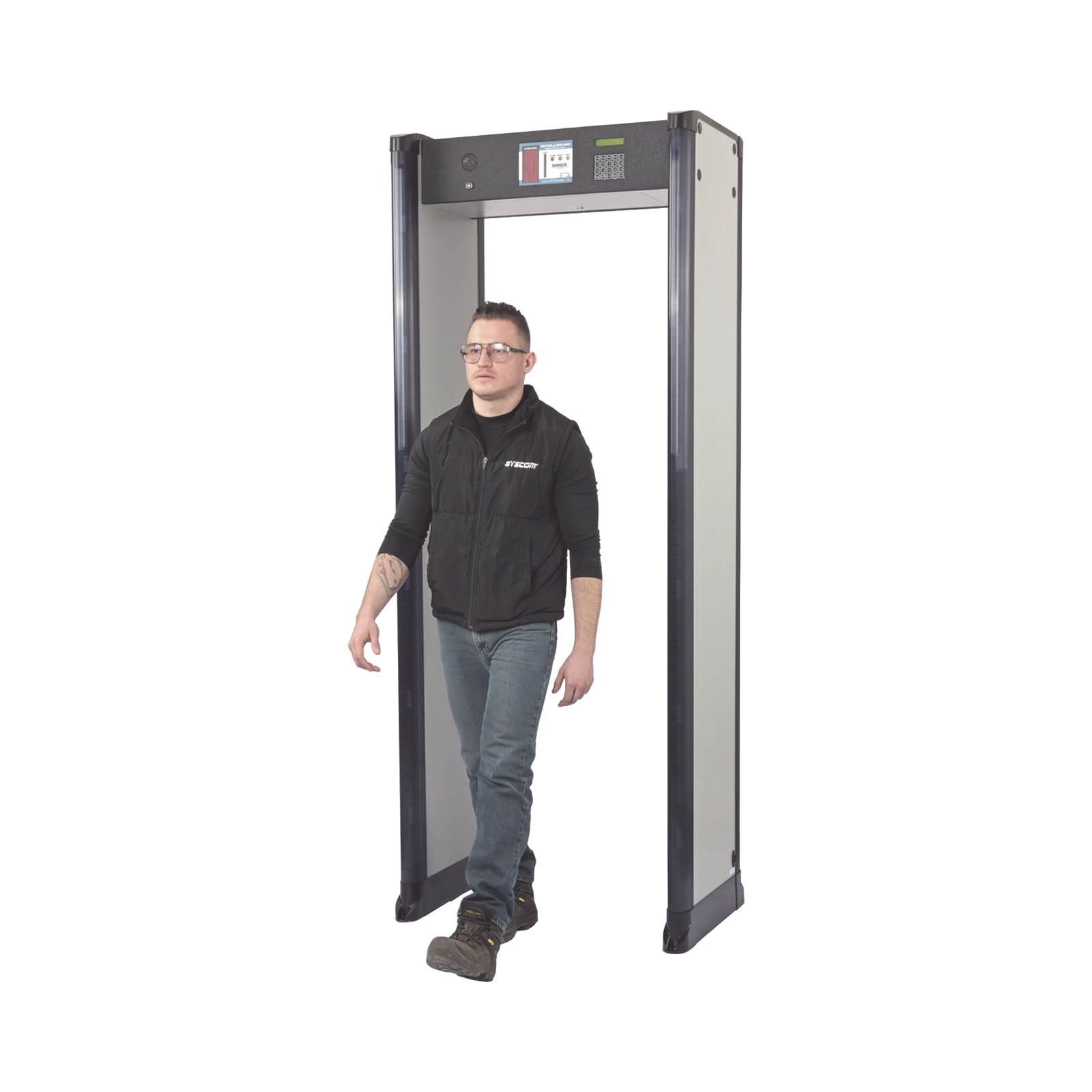 Arco Detector de Metales de 33 Zonas con Anclaje para Fijarse al Piso. Incluye Sensor IR para evitar falsas Alarmas / Certificado por la Administración Federal de Aviación de EE. UU. (FAA)