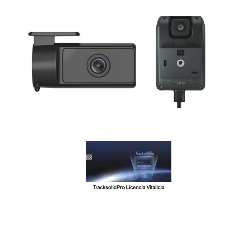 KIT Dashcam con sistema de control ADAS (asistencia de manejo) y Camara de cabina (CI03) / Multiples alarmas /Comunicación dos vías / ideal para flotas vehiculares / Facil instalacio / Incluye licencia vitalicia plataforma TrackSolidPro