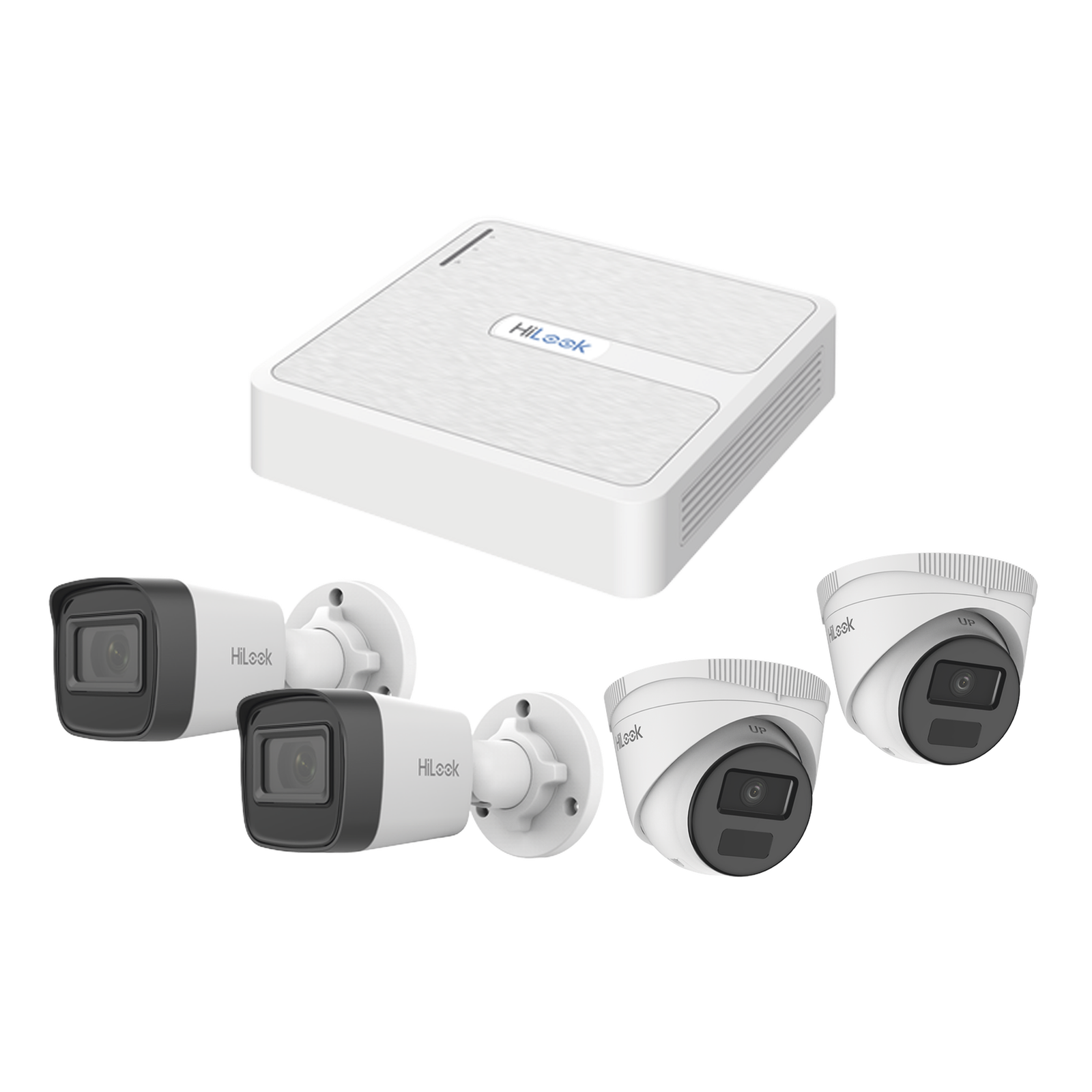 Kit IP 2 Megapixel / NVR de 8 Canales con 8 Puertos PoE / 2 Cámaras IP Bala para Exterior / 2 Cámaras IP Domo para Exterior