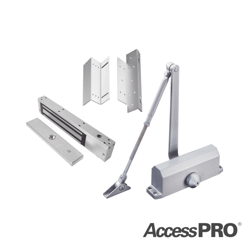 KIT INC CHAPA MAGNETICA DE 600LBS  / MONTAJE TIPO Z Y L  / CIERRA PUERTAS
