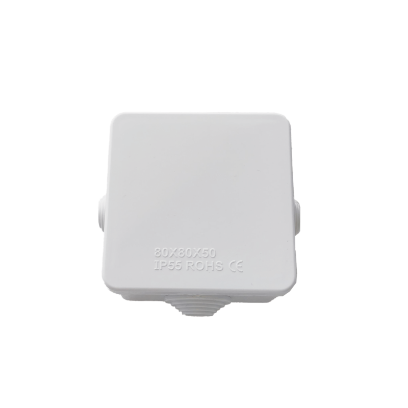 Caja de Conexiones Impermeable IP55 con 4 Entradas, 80 x 80 x 50 mm, para Instalaciones Industriales, Comerciales y Residenciales, Incluye Tornillería para su Instalación