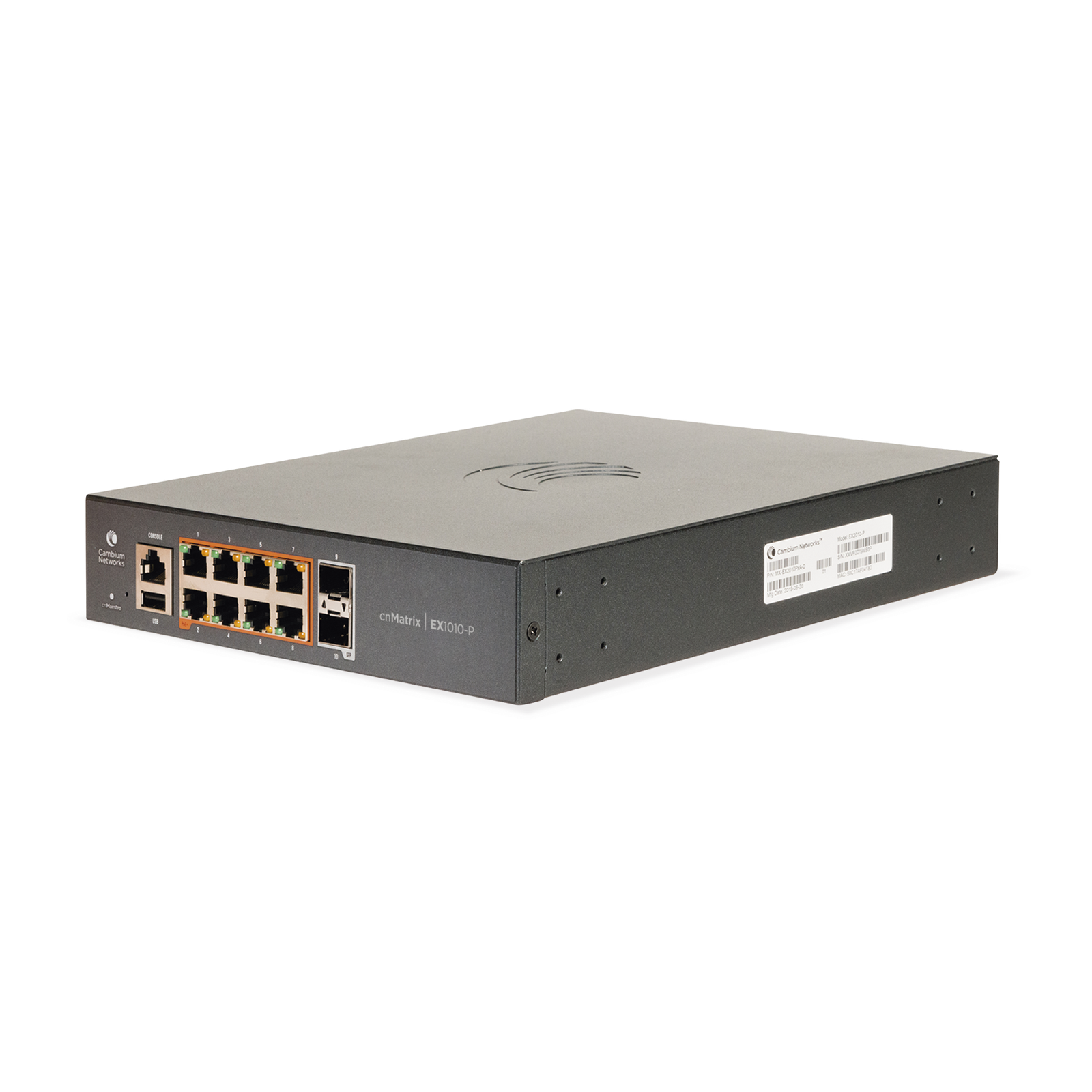 Switch PoE cnMatrix Ex1010-P / 8 Puertos Gigabit PoE 802.3af/at + 2 SFP / Capa 2 / Gestión en la Nube Gratuito