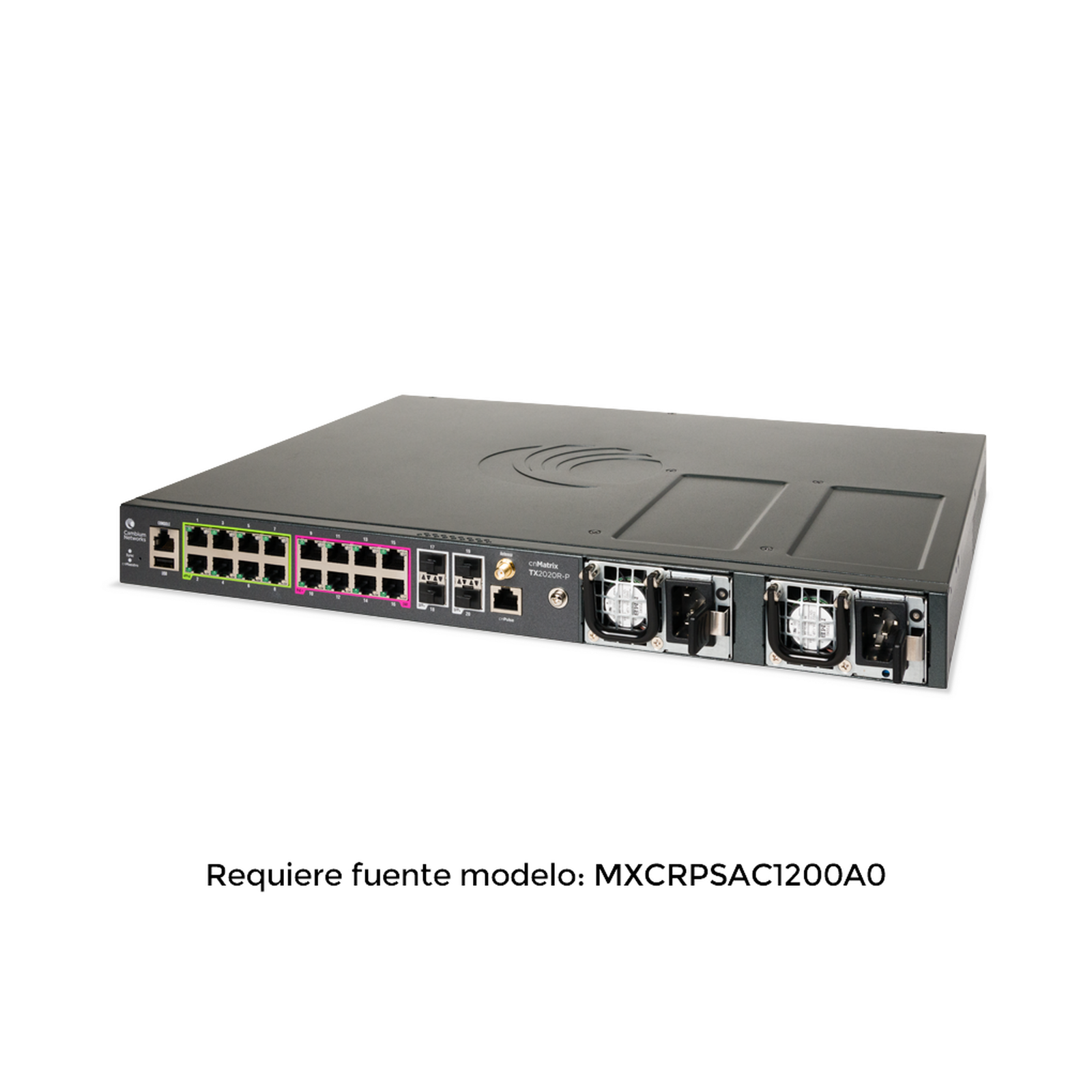 Switch inteligente cnMatrix TX2020R-P con 16 puertos PoE y 4 SFP+, para fuentes removibles