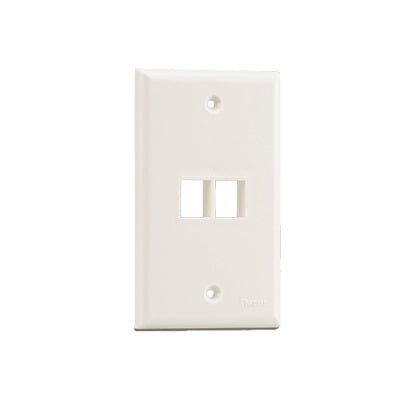 Placa de Pared Vertical, Salida Para 2 Puertos Keystone, Color Blanco