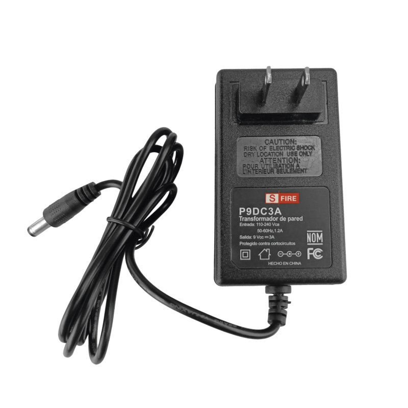 9 Vcc / 3 A / Fuente de poder / Voltaje de Entrada de 100-240 Vca / Para Usos Múltiples / Video Vigilancia, Acceso, Asistencia, Alarmas, Etc.