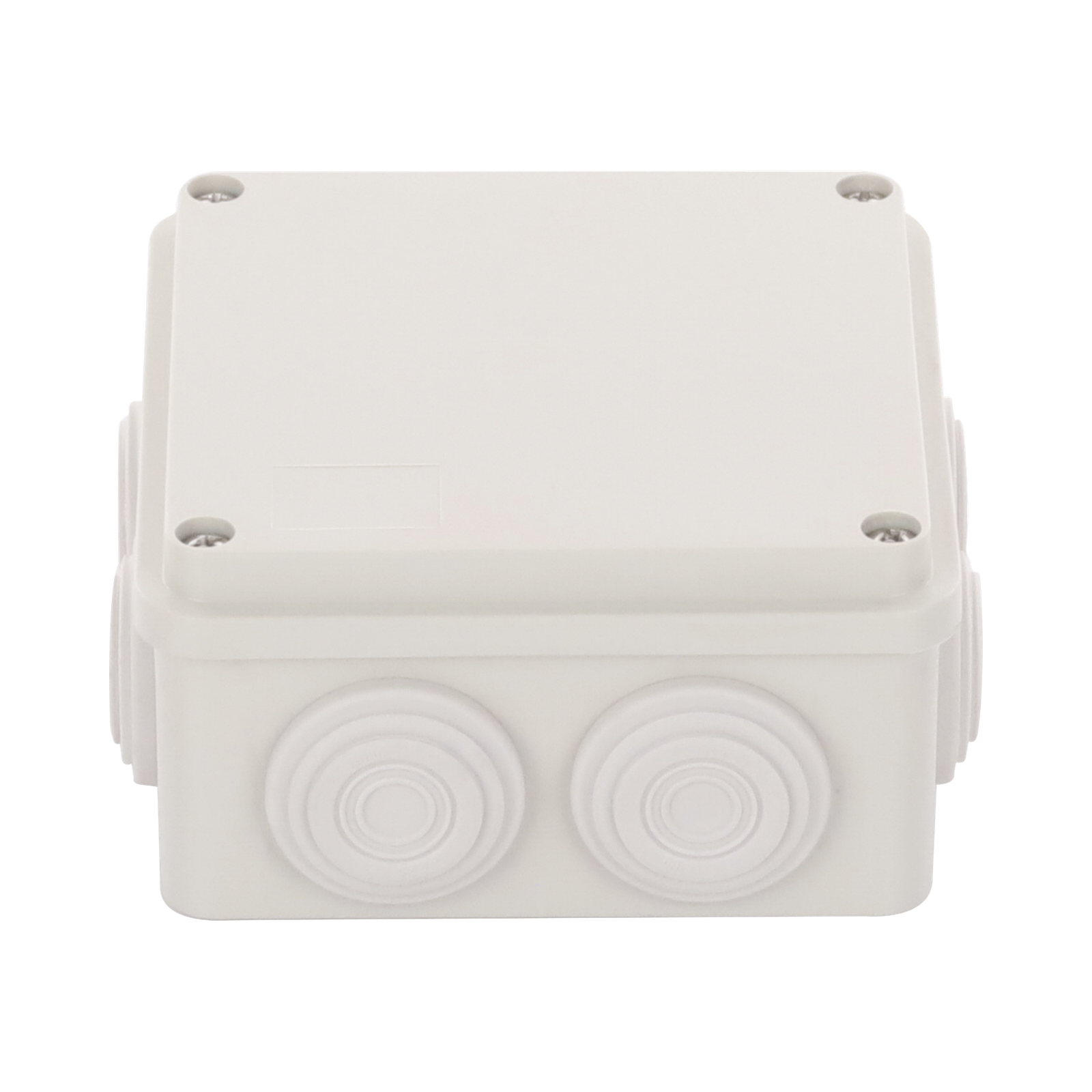 Caja Derivación-Conexión de Plástico (100 X 100 X 54 mm) con 7 Glándulas de Goma. Para Instalaciones Comerciales, Residenciales e Industriales. Incluye Tornillería para su Tapa.