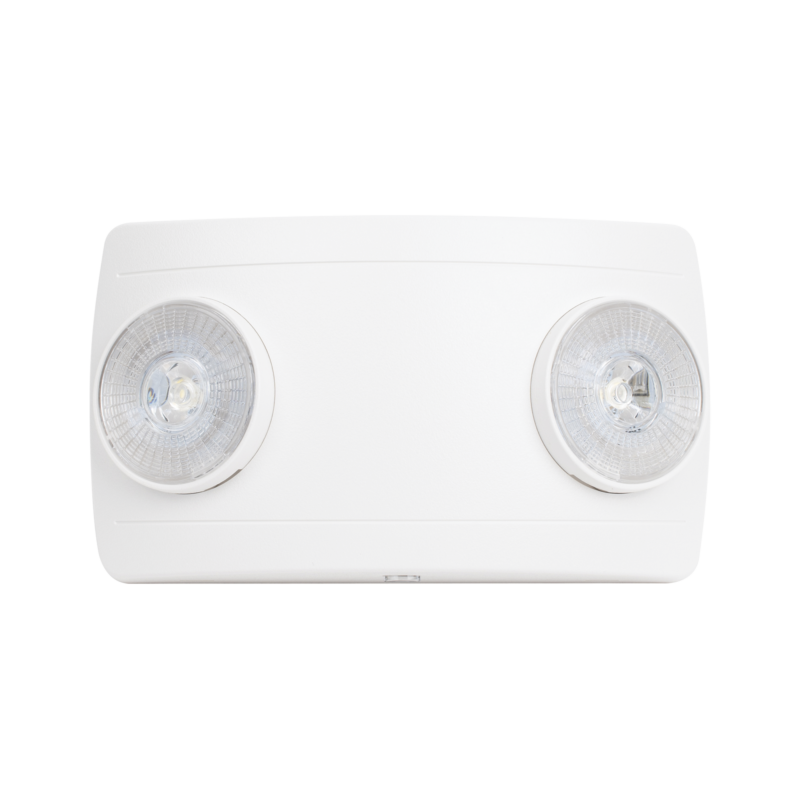 Luz de Emergencia Dual LED ultra compacta/150 lúmenes/Luz fría/Batería de Respaldo Incluida/Botón de test.