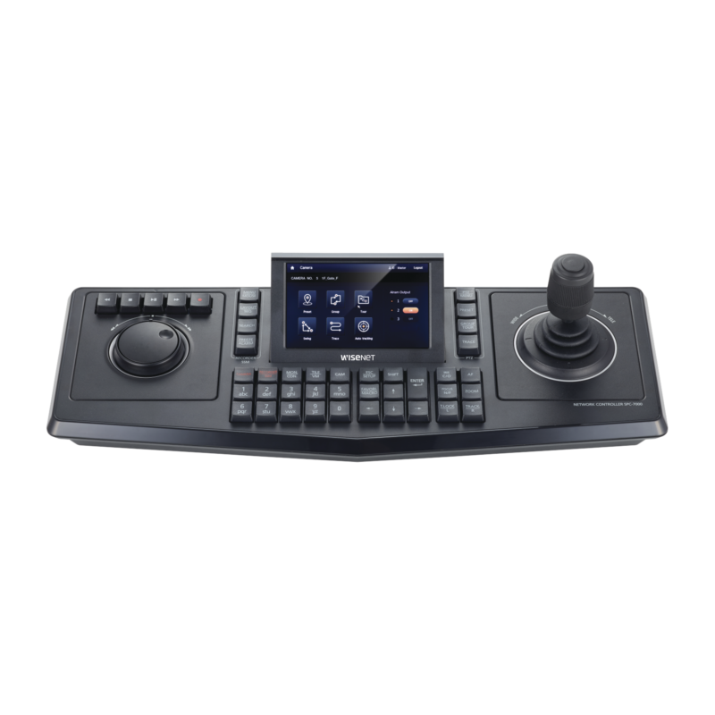 Controlador de domos PTZ y Camaras IP Wisenet, con pantalla LCD touch screen de 5"