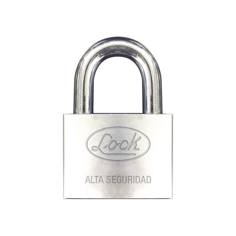Candado de hierro alta seguridad con llave de disco/ Acabado Cromado/ Llaves Abloy/ Medida de Horquilla 34 mm.