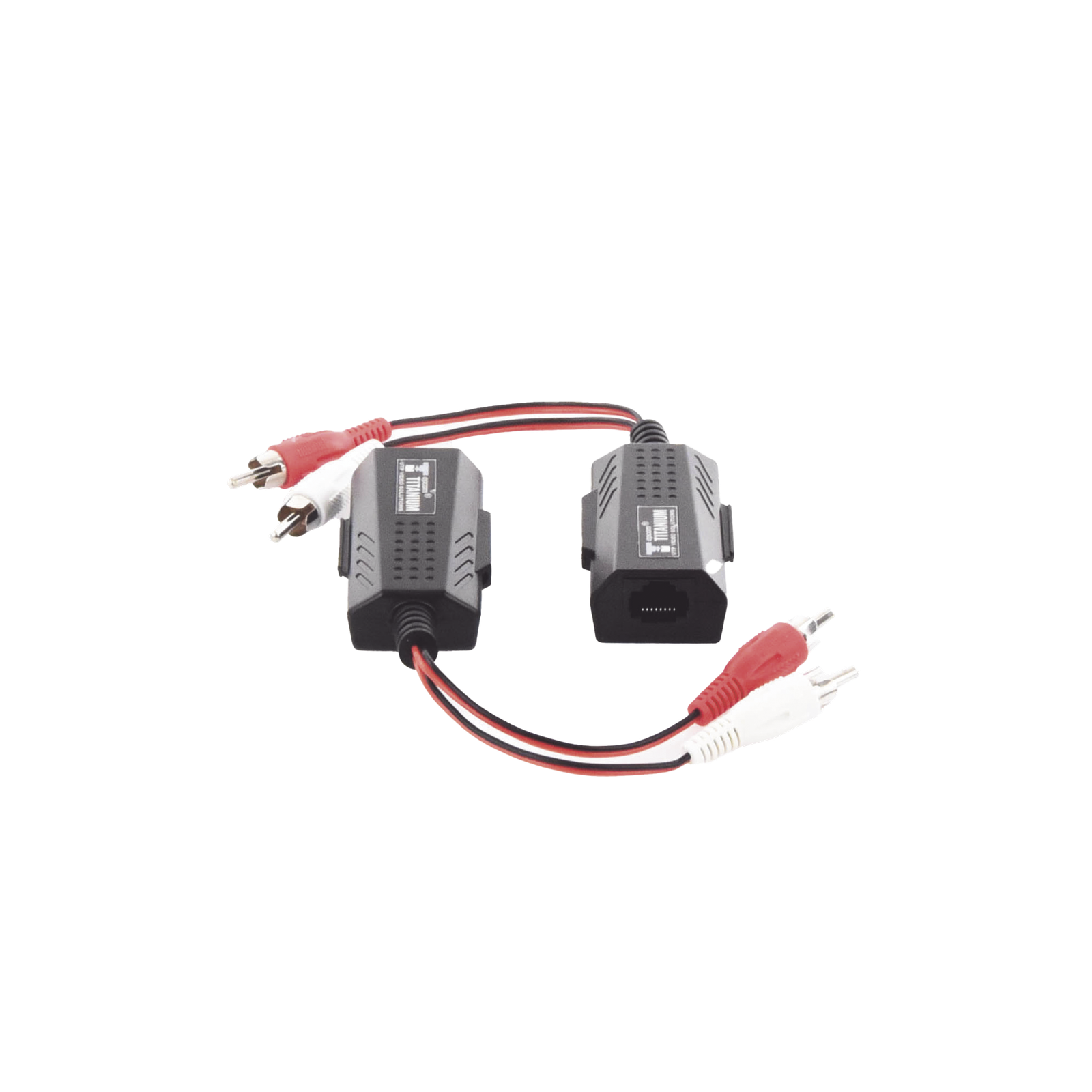 Balun Extensor de audio analogo estereo RCA a RJ45 / Distancia 800 mts/ Cable CAT5-6 / Conector 100% COBRE / protección TVS, Calidad PREMIUM