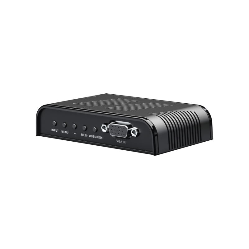 Convertidor de S-VIDEO, BNC (CVBS), VGA a VGA /  Resolución 1080P @60Hz / Soporta ajuste de Brillo, contraste, saturación de color / Alimentacion incluida.