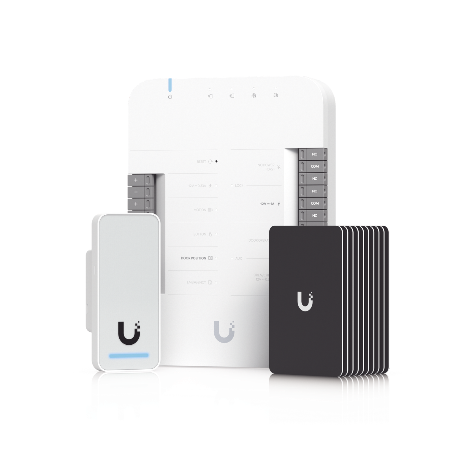 UniFi Access Kit de Inicio Gen 2, Incluye Hub para conexiones, lector NFC y movimiento / 10 tarjetas de acceso / sistema completo para abrir una puerta