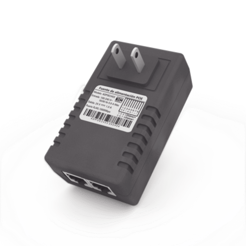 Adaptador de pared / Inyector PoE / 48 Vcc / 0.5 A / Controlado por chip IC / Protección contra OV, OC, SC, UV/  Fácil de instalar