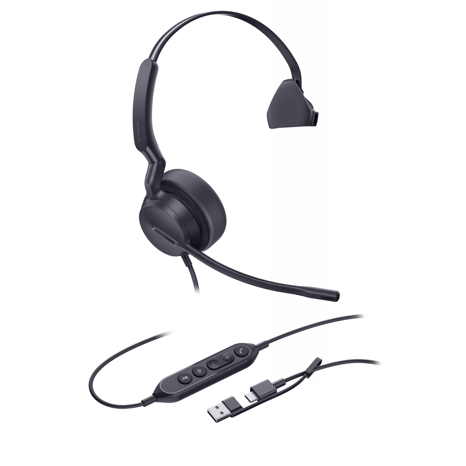 Diadema Alámbrica UH42 SE Mono de Yealink Certificada para Microsoft Teams con USB-C/A