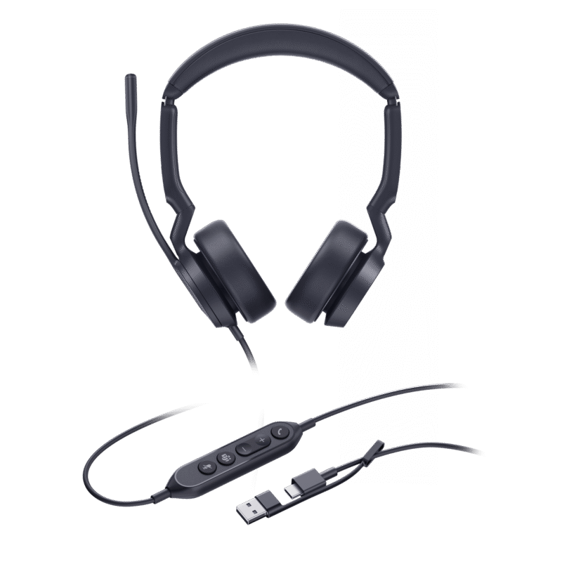 Diadema Alámbrica Yealink UH44 Dual USB-C/A Certificada con Microsoft Teams