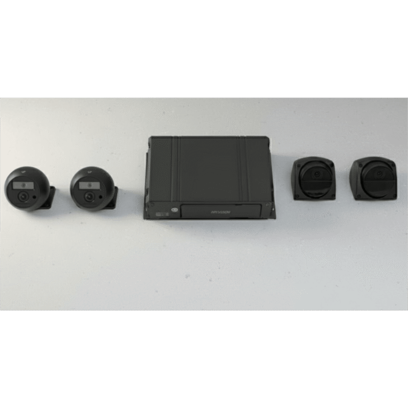 Kit DVR Móvil / 2 Cámaras Interior + 2 Cámaras Exterior / (1080p) / 4 Canales TURBOHD / Tecnología IA Integrada / Soporta 4G / GPS / Sensor G / Soporta 2 Memorias SD (512 GB total)