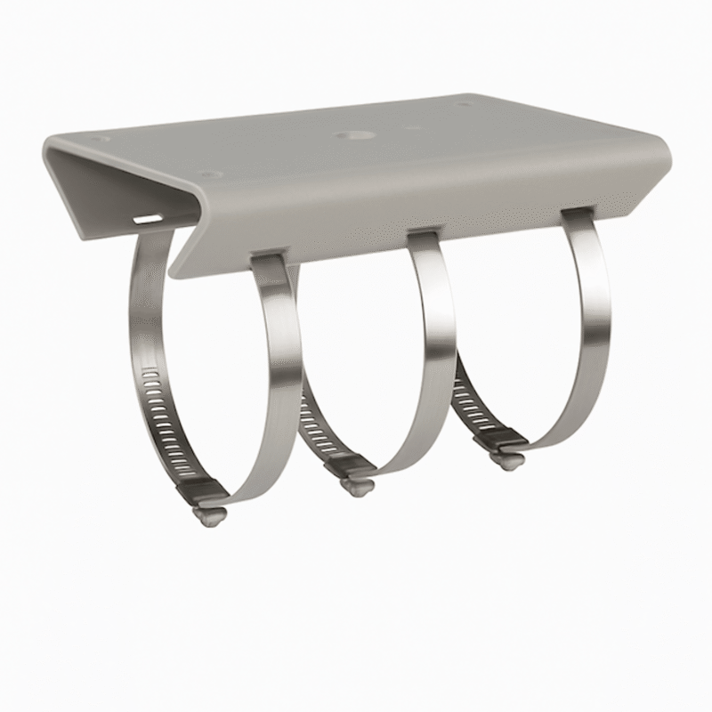 Montaje para Poste Vertical / Diametro de 67 a 127 mm / Acero Galvanizado (SUS304) / Color Blanco