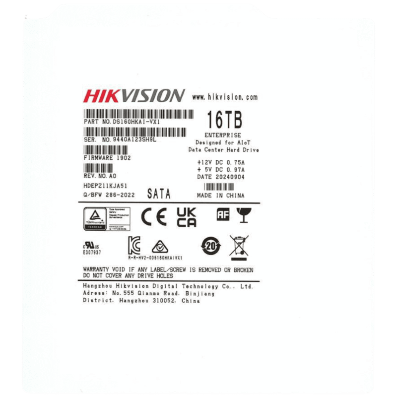 Disco Duro Empresarial / 16 TB / 7200 RPM / Interfaz SATA 6 Gb/s / Búfer de 512 MB / Diseñado para Operación 24/7 / Transferencia de 550 TB por Año