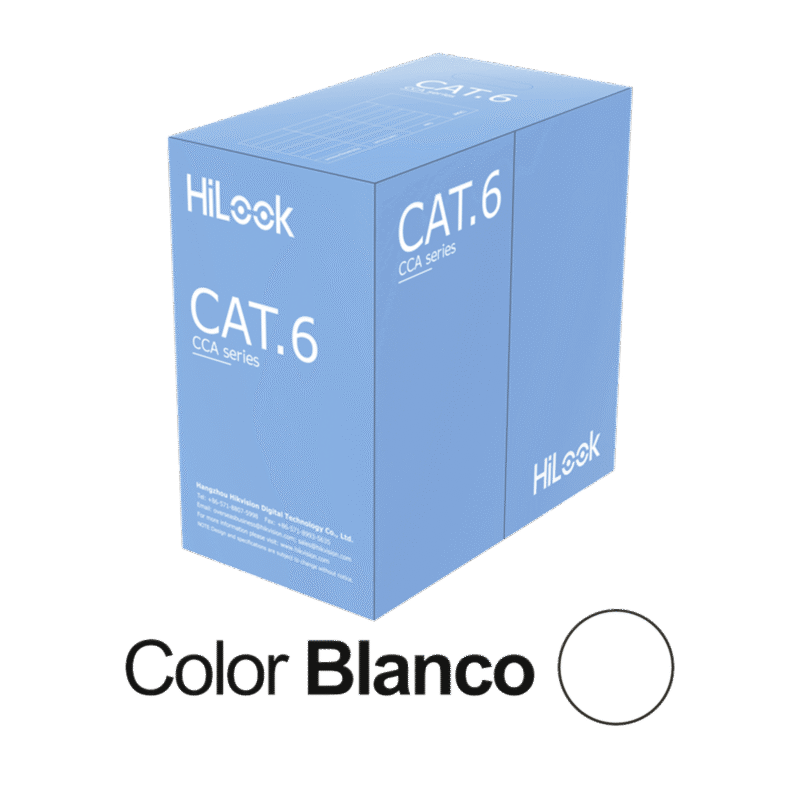 Cable de Red U/UTP Cat6 23AWG / Cumple ANSI-TIA-568.2-D / RoHS 2.0 / CPR Fca / Longitud 305 Mts / PVC Blanco / Resistencia a la Tracción y Compresión / Operación -20°C a 70°C