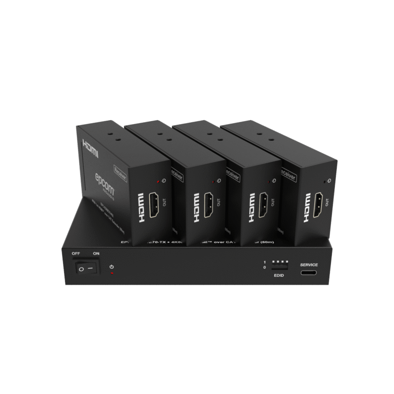 Splitter HDMI 1x4 | 4K@60Hz a 60m | 4K@30Hz a 70m | Cable Cat6 | EDID | HDCP 2.2 | Salida Loop