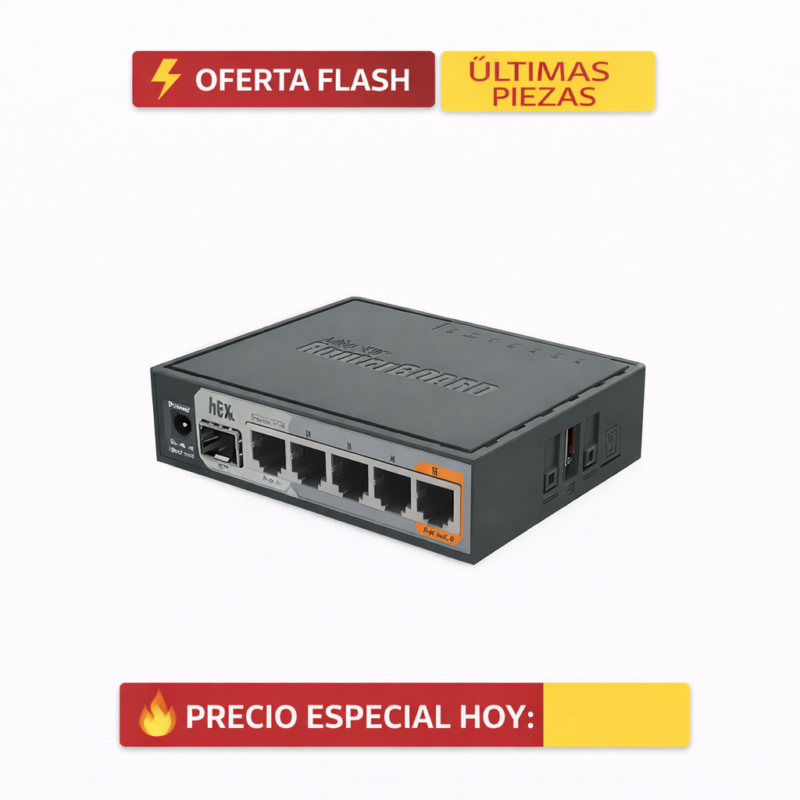 (hEX S) Router Dual Core, 5 puertos Gigabit, 1 Puerto SFP, PoE in, PoE Out