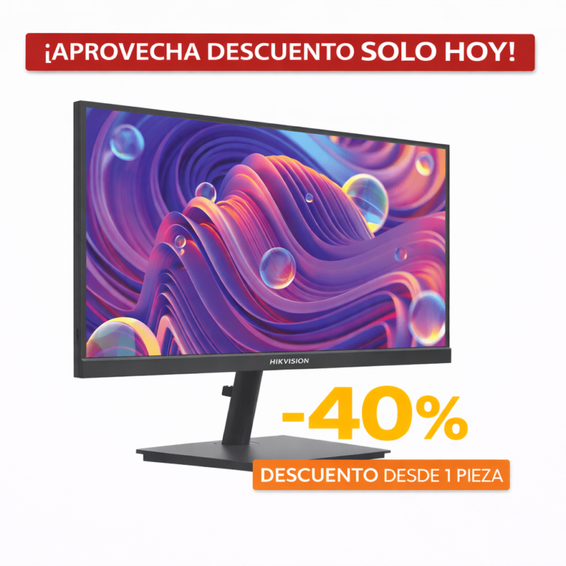 Monitor LED Full HD (1080p) de 21.5" / Ideal para CCTV, Oficina y Hogar / Entrada HDMI-VGA / Montaje VESA ( 75 X 75) / Uso 16/7 / Backlight E-LED / Ultra Delgado