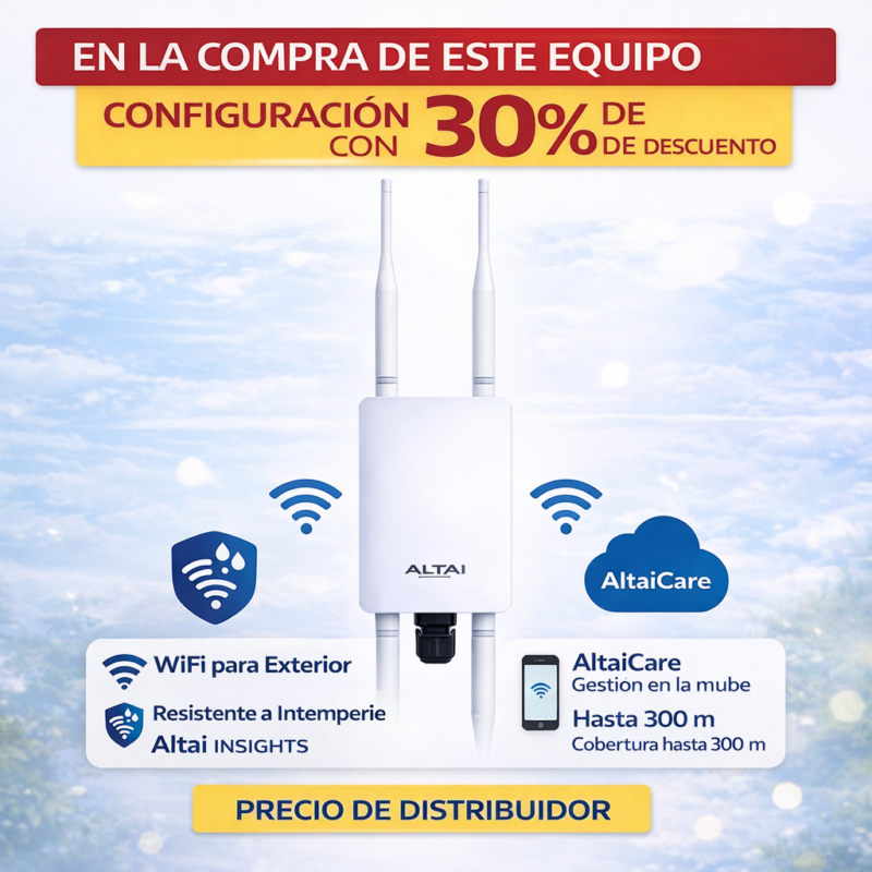 Punto de Acceso Omnidireccional Súper Wi-Fi, Doble Banda en 2.4 y 5 GHz, Hasta 300 m de Cobertura, Hasta 256 Usuarios Concurrentes, Wave 2, MU-MIMO 2x2, Hasta 1267 Mbps, Carcasa IP67