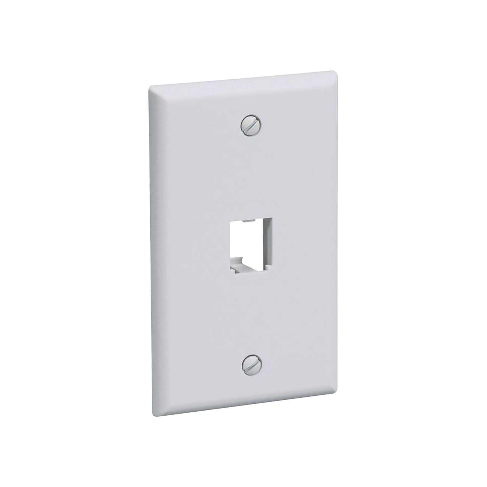 Placa de Pared Vertical Clásica, Salida Para 1 Puerto Mini-Com, Color Blanco