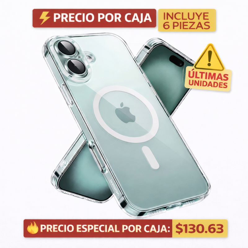 Funda protectora magnética transparente UGREEN Classy para iPhone 16 Plus (transparente)