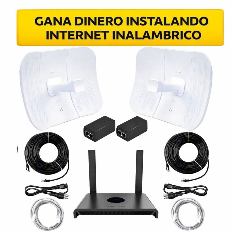 Kit Enlace Punto a Punto Inalámbrico hasta 3.5 KM – Listo para Operar